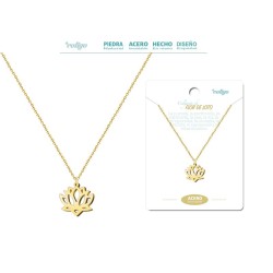 Colgante Flor De Loto Acero Dorado - Coleccion Colgantes amuletos